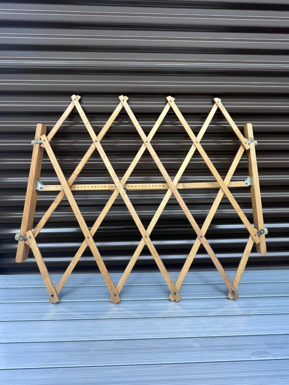 Vintage Wooden Accordion Gate | Pet Dog Barrier | Wall Plant Hanger